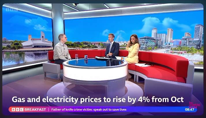 Richard speaking on BBC Breakfast about the Energy Price Cap