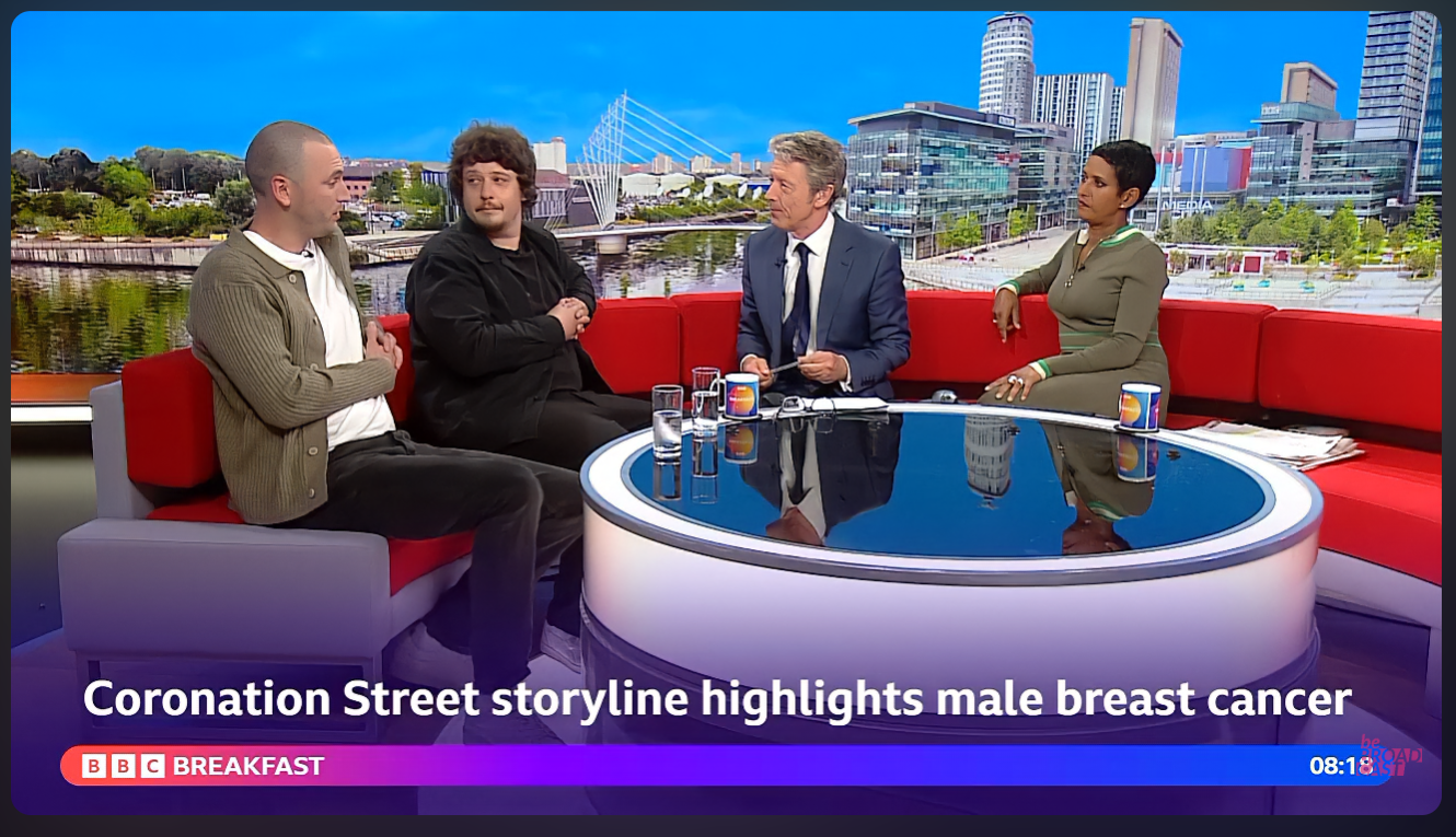 James Richards Moobs BBC Breakfast interview about male breast cancer