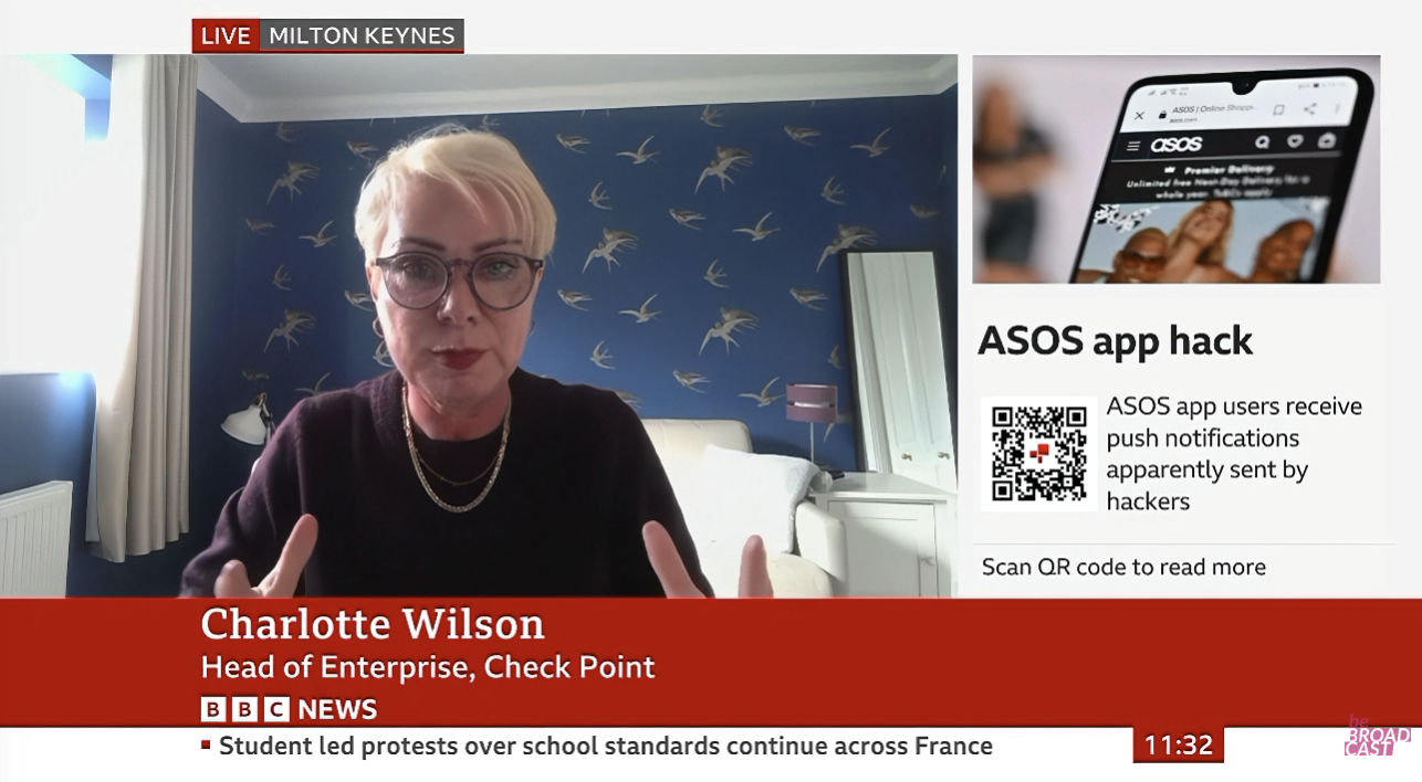 Charlotte Wilson Check Point ASOS hack interview on BBC News